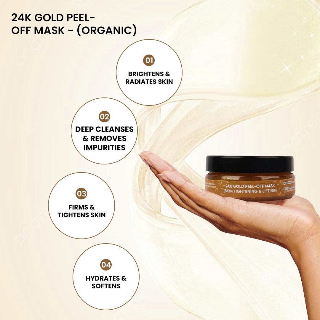 24K Gold Peel - Off Mask - (Organic) - Fore Essential