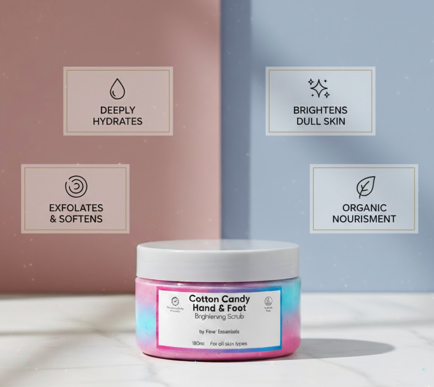 Hand and Foot Brightening Cotton Candy Scrub